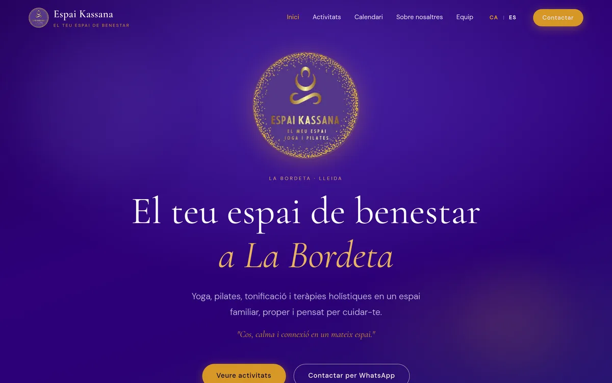 Disseny web a Lleida fet per Cliko — projecte Espai Kassana